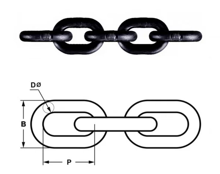 Ланцюг 26х92, DIN 5687 / EN 818-2 (коротка ланка), легована сталь